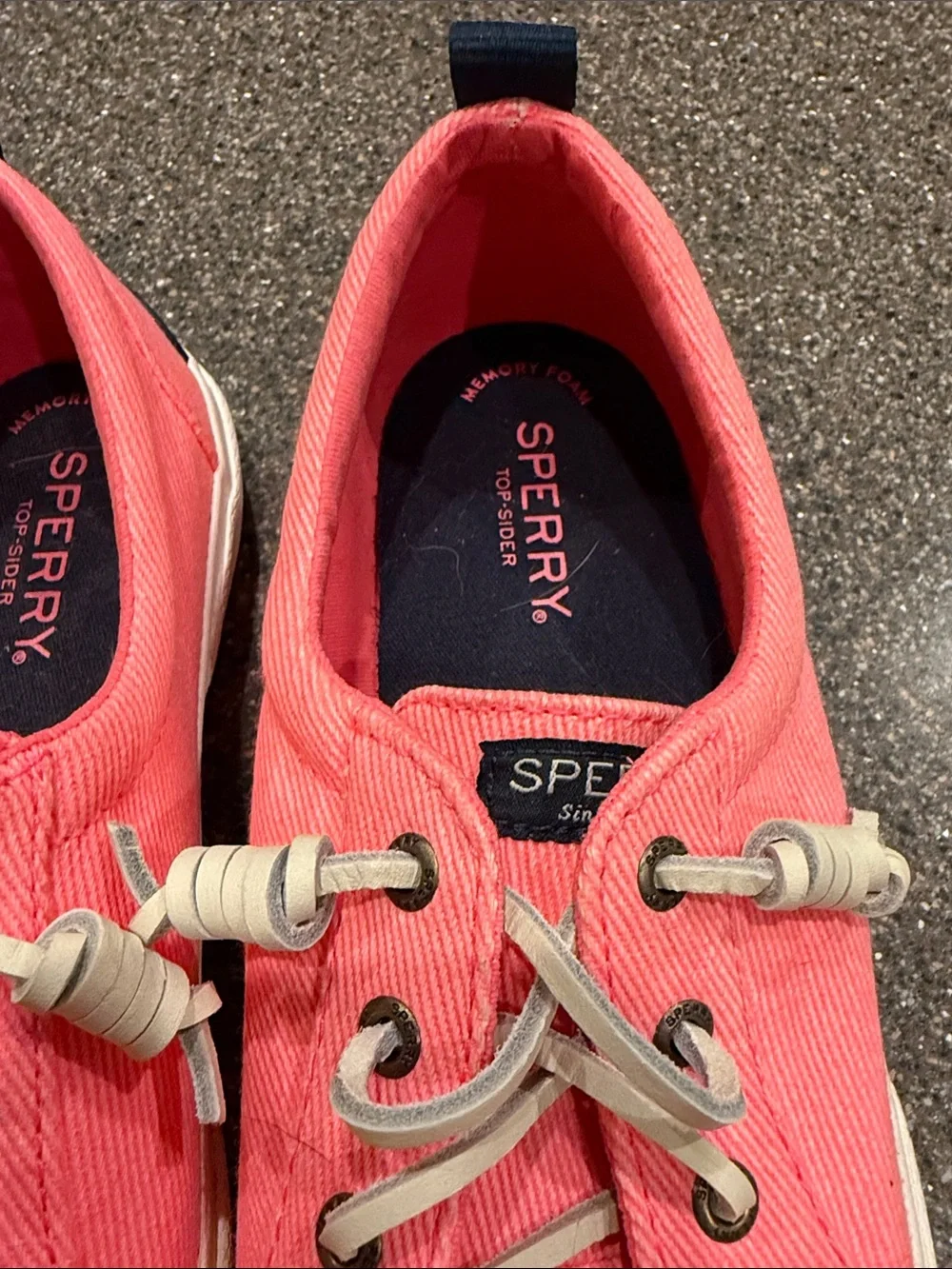 Sperry Coral-Pink Canvas Slip-On Sneakers